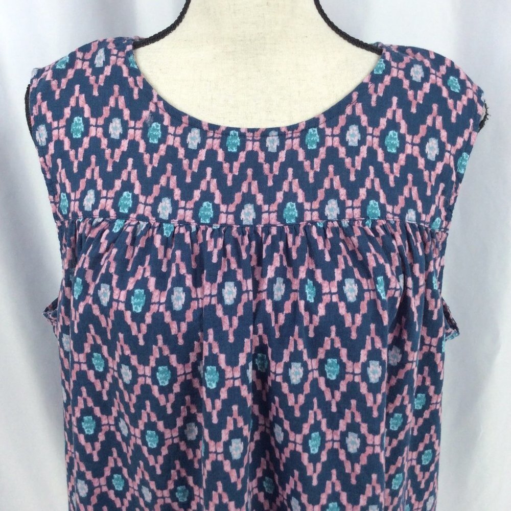 Sonoma Tank Top Womens Size XXL 2XL Blue Pink Aztec Western Boho Peasant - Picture 5 of 7